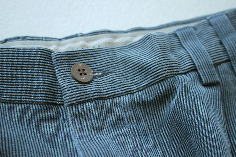 Văn học retro nặng lụa tơ lụa kéo sợi bông cơ dọc sọc Bermuda quần short nam giản dị quần tây nam đẹp