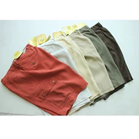 Mùa hè văn học retro nam giản dị sọc dọc 绢 quần short Bermuda dụng cụ quần giản dị quần short nam
