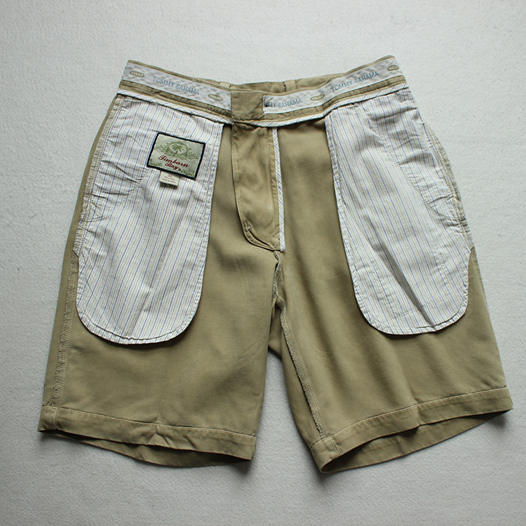 Mùa hè mới Sven retro men nặng lụa dệt lụa dệt quần short Bermuda quần thường quần short kaki nam