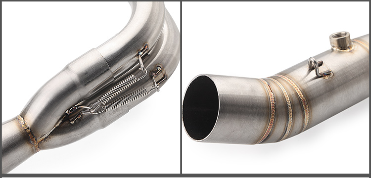 Xe máy sửa đổi xe thể thao MT07 chia phần trước khuỷu tay kết nối đầy đủ phần Tianzhu ống xả lớn phổ quát ống xả - Ống xả xe máy giá pô xe airblade chính hãng