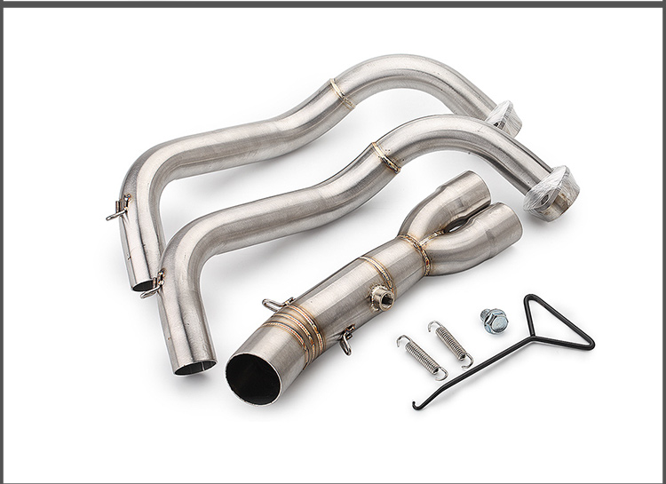 Xe máy sửa đổi xe thể thao MT07 chia phần trước khuỷu tay kết nối đầy đủ phần Tianzhu ống xả lớn phổ quát ống xả - Ống xả xe máy giá pô xe airblade chính hãng