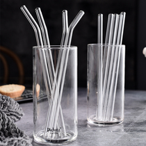 Plazotta glass straw straw straw adult anti-lipstick transparent juice drink tube hard female heat-resistant glass