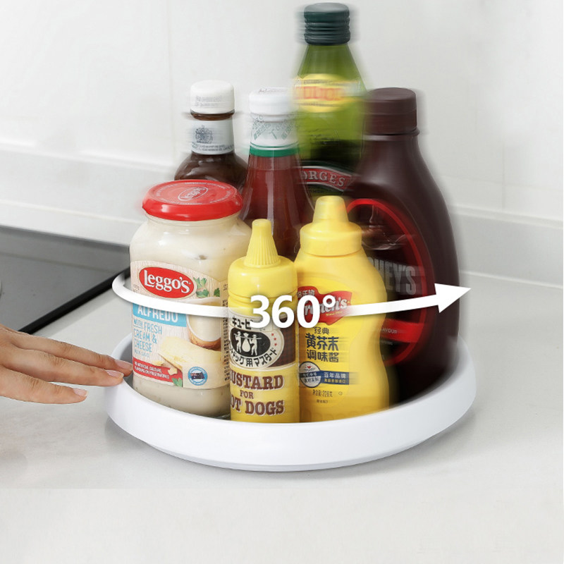 Japan 360 degree rotating tray anti - slip cosmetic turntable frame with round tea disc conditioner collection box