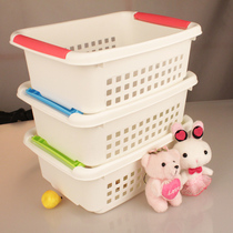 Kitchen bathroom desktop storage box Snack storage basket Storage basket Plastic large finishing storage box storage basket