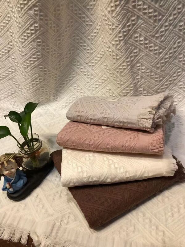 Genuine Foreign Trade Gauze, Soft and Comfortable, Couple's Absorbent Gauze Tassel Towel
