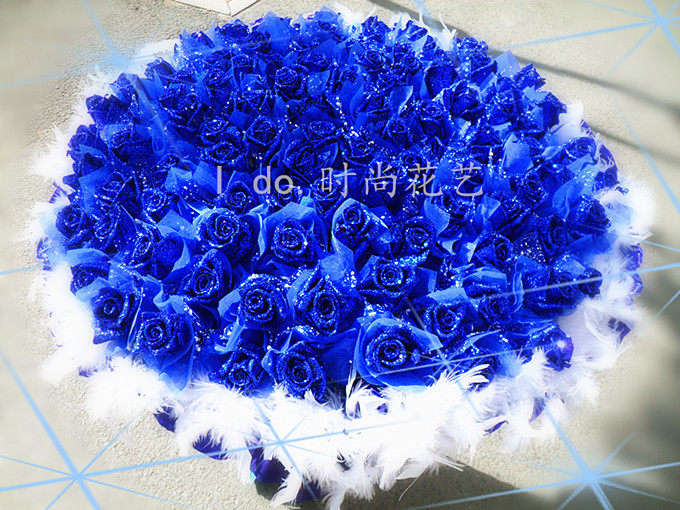 情人節七夕耶誕生日鮮花99朵藍玫瑰藍色妖姬花束沈陽同城鮮花快遞