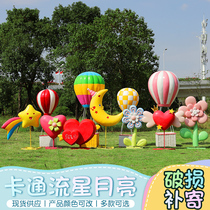 Étoiles créatrices de créativité Décoratif Pendulum Pieces Cartoon Flowers GRP Sculpture Outdoor Garden Forest Landscape Hot Air Balloon Small