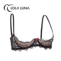 French lingerie LollaLuna (enchantment) Half cups bra lace lingerie female double shoulder strap