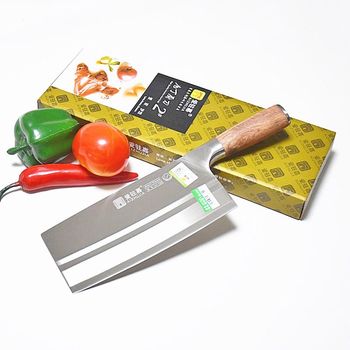 Aizhu Jia Wooden Handle Chopping Knife for Home Use, Stainless Steel Chinese-Style Kitchen Knife for Restaurants and Canteens, Chicken and Duck Knife Ac-026