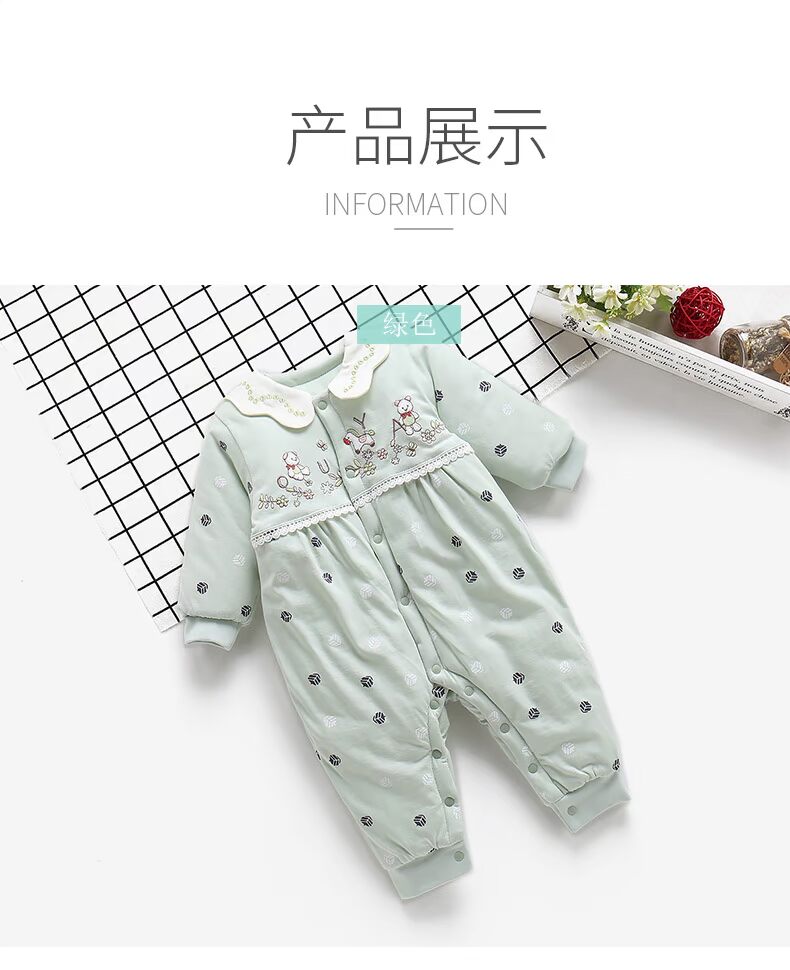 Ngay cả vườn xuân và mùa thu đông bé romper quần áo cotton sơ sinh bé sơ sinh khép kín tập tin chăn dày mới ấm bodysuit chất nỉ bông hàn quốc