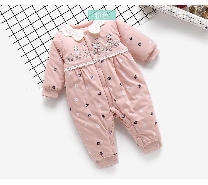 Ngay cả vườn xuân và mùa thu đông bé romper quần áo cotton sơ sinh bé sơ sinh khép kín tập tin chăn dày mới ấm bodysuit chất nỉ bông hàn quốc
