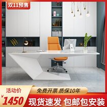 Baked paint boss table office White simple modern president table and chair combination beauty salon creative fashion big class
