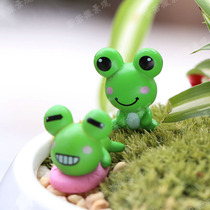 Creative Mini Version Cute Multimeat Moss Bonsai Built View Micro Landscape Frog Animal Swing Piece Cartoon Paparazzi model