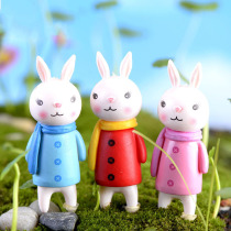 Cute Q Cute Mini Version Cartoon Paparazzi Diy Micro Landscape Moss Multimeat Tabletop Taiko Rabbit Model Small Pendulum