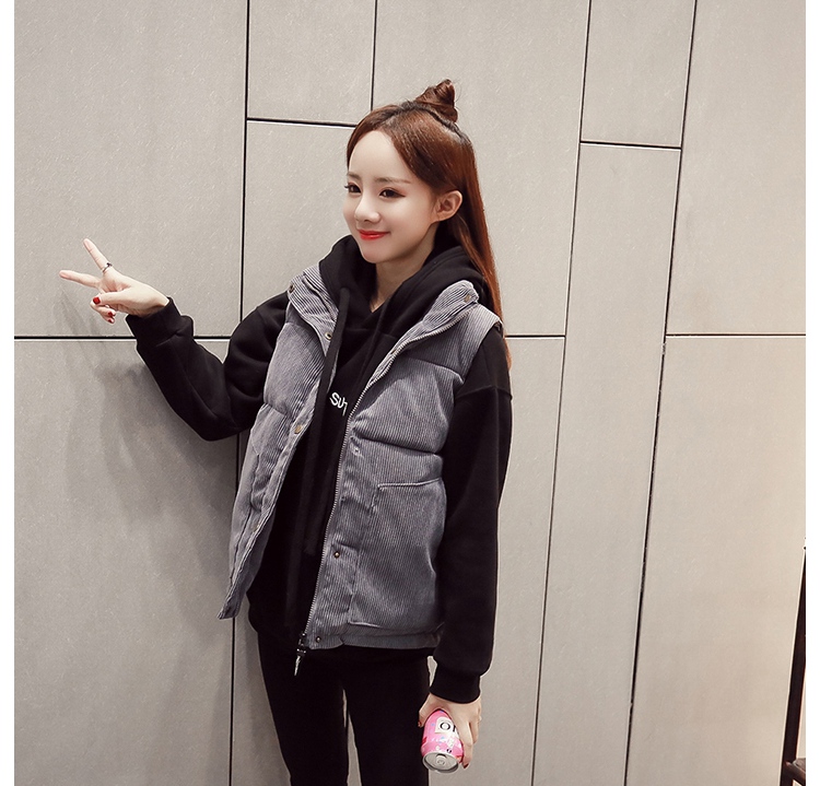 Corduroy vest nữ mùa thu đông dày phiên bản Hàn Quốc của áo vest mới xuống áo khoác cotton cho sinh viên thời trang nữ 2021