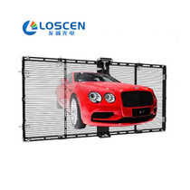 P3 91-7 82LED transparent full color display window screen led glass screen outdoor grille screen