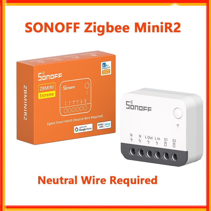 Sonoff Zbminir2 Zigbee Mini Smart Switch On/Off Device with Neutral Wire, Easy to Use, Voice Control Sonoff Zbminir2 Zigbee Mini Smart Switch On/Off Device with Neutral Wire, Easy to Use, Voice Control