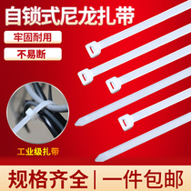 Self-locking nylon cable tie 4 * 200mm cable tie 500 fixed plastic strap buckle strong white