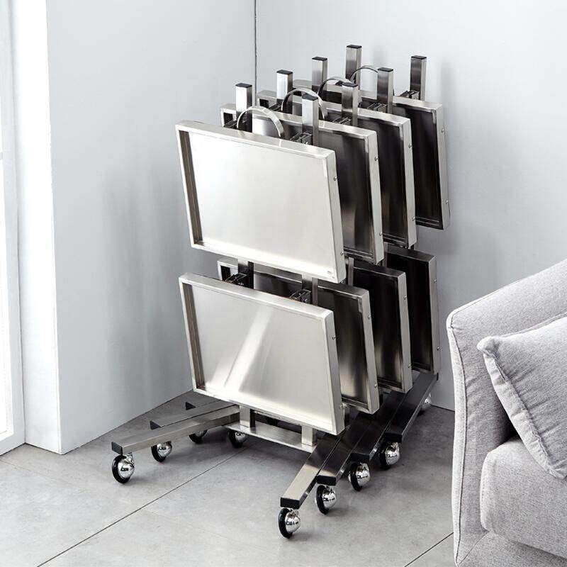 Hairdresse Shop Bronzed car Bumper Minimalist Beauty Beauty Haircut Stainless Steel Cart Day Style Two-storey Folding Hair Salon Tool Car