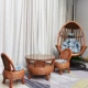 Wicker ghế ba mảnh ban công phòng khách tự nhiên mây thật ghế trở lại ghế mây ghế tre vườn ngoài trời bàn ghế