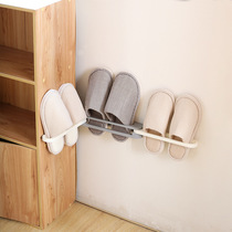 Bathroom foldable slipper rack Bathroom storage artifact hole-free wall-mounted shoe holder shoe shelf