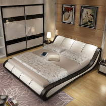 Leather bed tatami master bedroom 1.8 meters pneumatic storage wedding bed 1.5 meters modern simple European leather art double bed