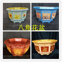 Cement flower pot mold Octagonal flower pot European-style thickened bonsai cast-in-place plastic model concrete Roman column mold