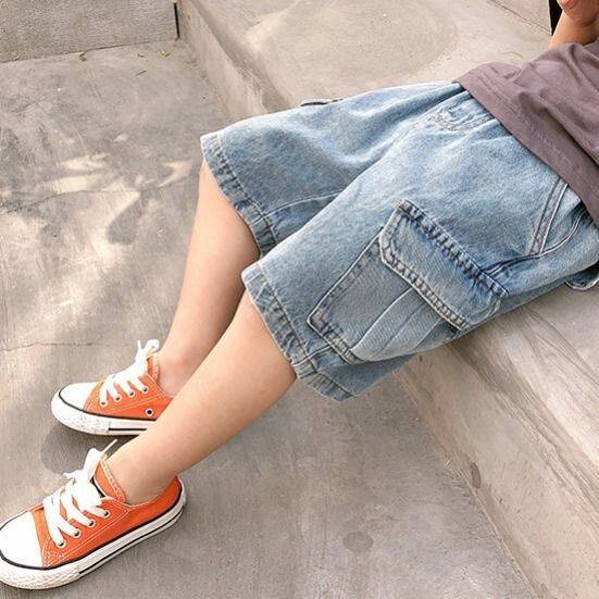 Boys' pants summer denim shorts 2022 new explosion style baby bomb street ruffian handsome foreign style children's suit tide brand