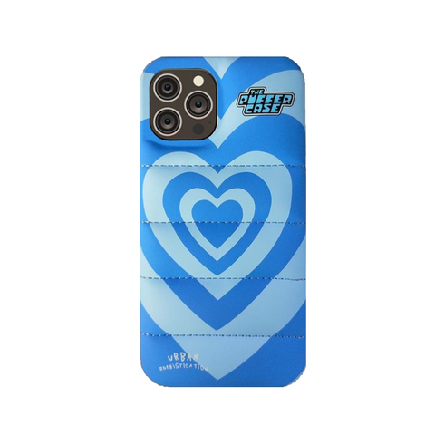 Blue — The Puffer New Puffy Puffer Down Jacket Hearts 14, 13, 12 iPhone Case