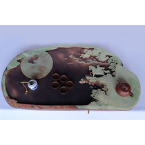 Source rhyming purple robe jade with stone tea tray by hand engraving natural stone tea table Home Jane about large number draining tea sea