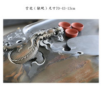 High-end Whole Block Ink Stone Tea Tray Master Handmade Reliefs with Ink Stones Office Domestic Living Room Chinese Art Tea Desk