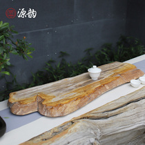 Source Rhyme Wood Fossil Tea Tray Handmade Woody Jade Head Tea Tray Stone Drainage Type Tea Table Home Utiliti Tea Furniture