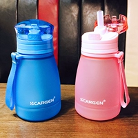Phiên bản tiếng Hàn của cốc mùa hè bằng nhựa sippy cốc chanh cốc trẻ em sáng tạo chai nước cầm tay nữ dễ thương chai nước sinh viên - Tách bình uống nước cho bé