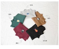 Qiao Bao's new autumn and winter children's five-color double-sided high-elastic padded semi-high collar bottoming shirt children's T-shirt