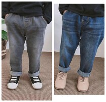 (Qiao Jia) Spring and Autumn New Products Men and Women Scrub Jeans Childrens Two-Color Pants