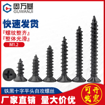 Iron hair black cross countersunk head self-tapping screw flat head wood screw electronic small screw M1 2 m1 4 M1 7M2