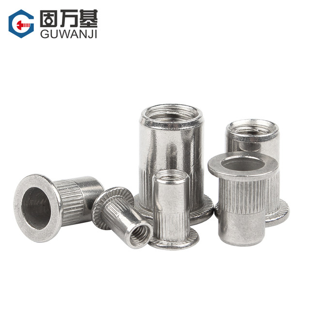 304 stainless steel rivet nut pull nut flat head knurled rivet nut pull cap pull cap M4M5M6MM8M10