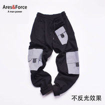 Ares & Force Tide Men Hip Hop Fat Plus Size Sweatpants 3m Reflective Loose Casual Pants Team Customized