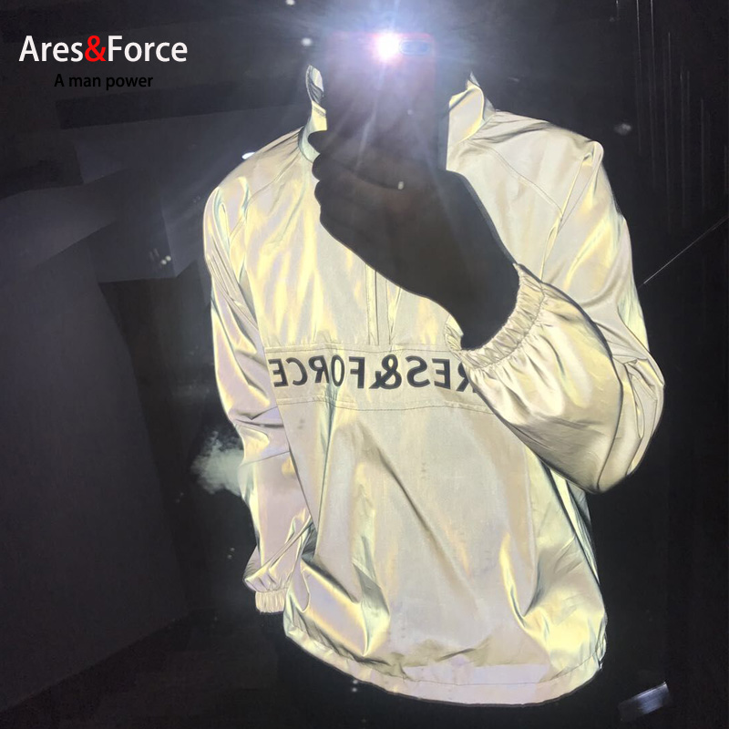 Ares & Force West Coast Autumn Winter 3M Reflective Clothing Lovers Jacket Big Size Code Windsuit Men's Boomer Card