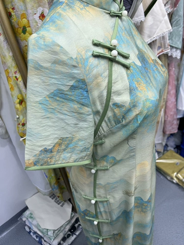 Ретро ципао, платье, длинная юбка, китайский стиль