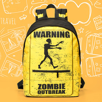 Bisda Personality School Bag Mens Junior High School Fashion Trends Street Hip Hop Double Shoulder Bag Womens Cartoon Backpack Computer Bag