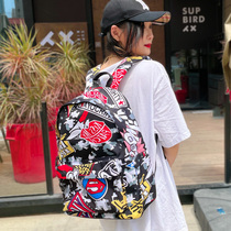 Bisda Backpack Mens Double Shoulder Bag Summer New Tide Cards Early School Students School Bags Tide Cool Backpack Women Travel Bag