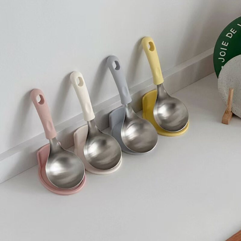 Korean ins Blogger's Same Style Noodle Spoon, 304 Stainless Steel Household Large Spoon for Serving Soup, Side Dishes, Rice, and Porridge