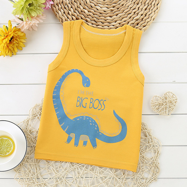 Bông childrens vest đầu cô gái chàng trai mùa hè không tay bông Sidon trắng dưới màu bông xe.