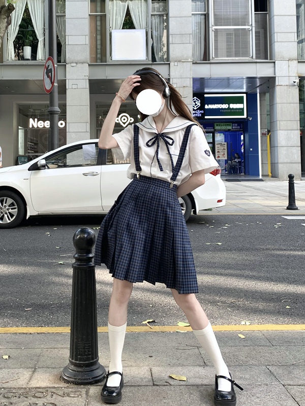 【Sumeru Jizin】Jk Uniform Silver Buckle Blue Small Checkered Suit Imai Tsuru 【Sumeru Jizin】Jk Uniform Silver Buckle Blue Small Checkered Suit Imai Tsuru