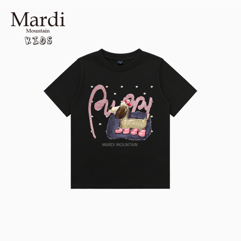 Korean New Mardi Mountain Unisex Children's Clothing 2026 Summer Short-Sleeved Printed Cotton T-Shirt Korean New Mardi Mountain Unisex Children's Clothing 2026 Summer Short-Sleeved Printed Cotton T-Shirt