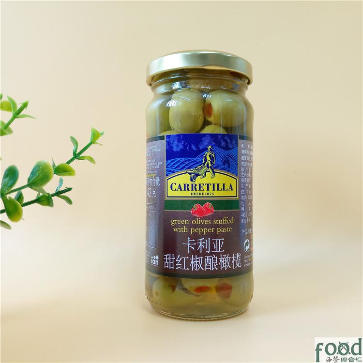 2 bottles of Spanish imports Caglia sweet red pepper brewed olives 225g sandwich clear water olive oil