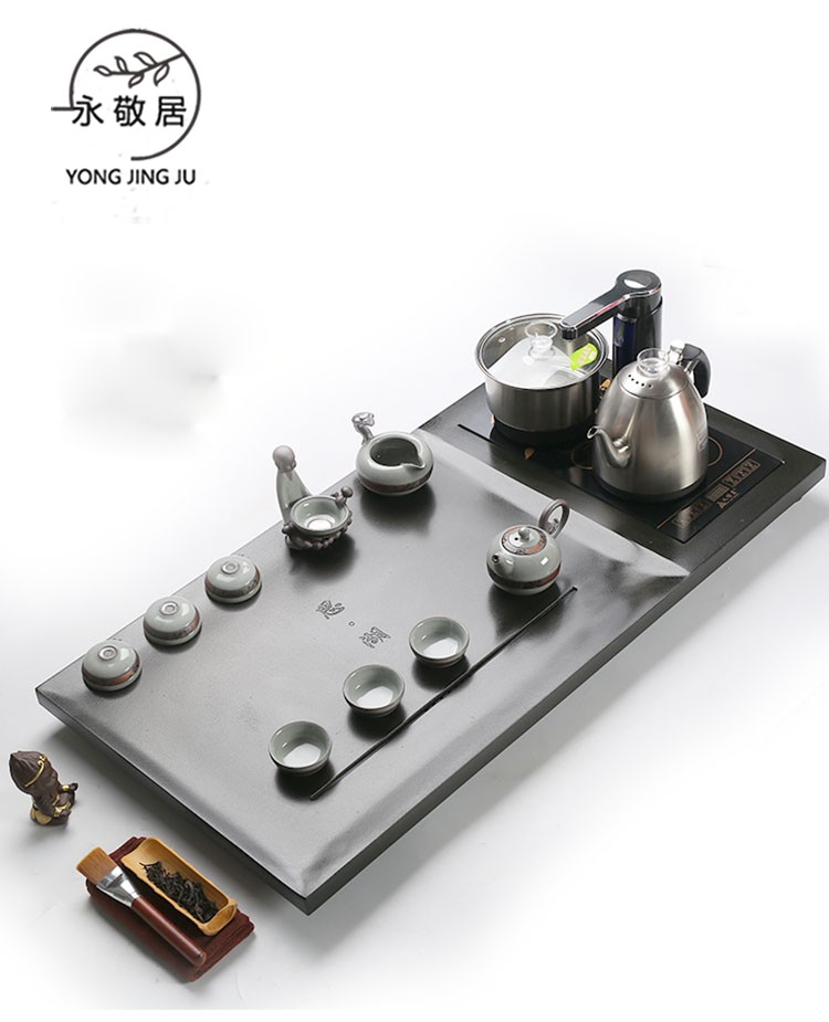 Yongjing Gujin stone tea tray suit four-in-one fully automatic induction cookware burning water integrated tea table qigong tea furniture