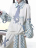 Original Genuine Snowball Game Lolita Daily Cute Fake Two-piece Tie Plaid Autumn and Winter Top and Pants Suit