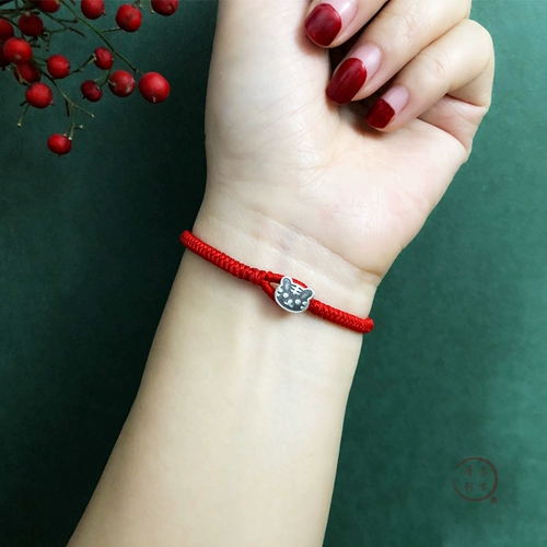 Оригинальный оберег на день рождения ручной работы, браслет из красной нити, браслет с одной бусиной, защитный амулет, серебро 925 пробы, на удачу, подарок на день рождения